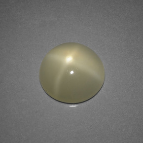 Piedra de luna estrella crema natural de 3,68 ct, corte redondo, translúcido