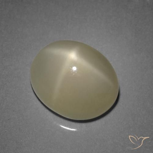 Piedra de luna estrella amarillo natural de 7,31 ct, corte óvalo, translúcido