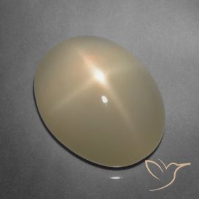 Piedra lunar estrella Marrón pálido natural de 9.91 ct, Corte Óvalo, Translúcido