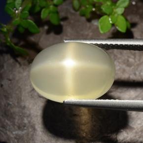 Piedra de luna estrella amarillo natural de 7,58 ct, corte óvalo, translúcido