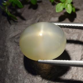 Piedra de luna estrella blanco natural de 11,40 ct, corte óvalo, translúcido