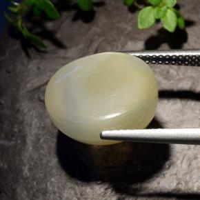 Piedra de luna estrella blanco natural de 11,40 ct, corte óvalo, translúcido