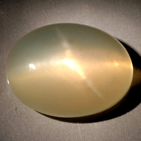 Piedra de luna estrella naranja natural de 18,09 ct, transparente, transparente / translúcido