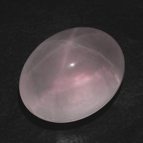 Cuarzo rosa estrella rosa natural de 42,71 ct, corte óvalo, transparente