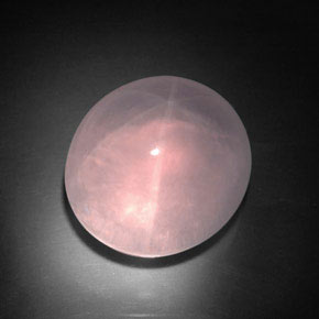 Cuarzo rosa estrella rosa natural de 35,70 ct, transparente, transparente / translúcido
