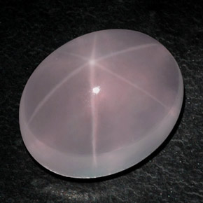 Cuarzo rosa estrella rosa natural de 49,05 ct, corte óvalo, transparente