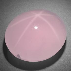 Cuarzo rosa estrella rosa natural de 105,30 ct, corte óvalo, translúcido