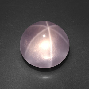 Cuarzo Rosa Estrella Rosa natural de 9.81 ct, Corte Redondo, Transparente