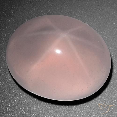 Cuarzo rosa estrella Rosado claro natural de 63.50 ct, Ovalada, Translúcido
