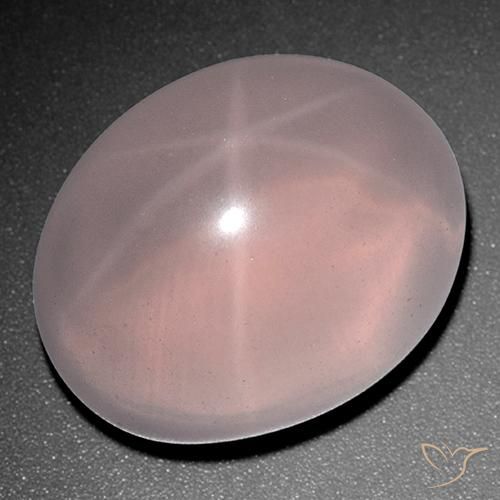 Cuarzo rosa estrella Rosado claro natural de 63.50 ct, Ovalada, Translúcido