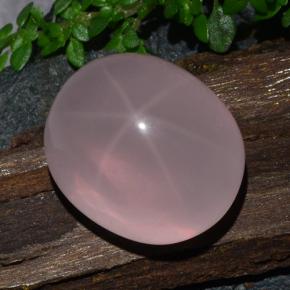 Cuarzo Rosa Estrella Rosa natural de 29.56 ct, Corte Óvalo, Translúcido