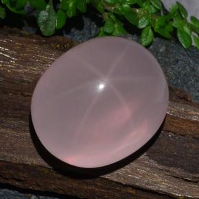Cuarzo Rosa Estrella Rosa natural de 29.56 ct, Corte Óvalo, Translúcido
