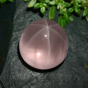 Cuarzo rosa estrella rosa natural de 36,24 ct, corte redondo, translúcido