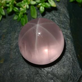 Cuarzo rosa estrella rosa natural de 36,24 ct, corte redondo, translúcido