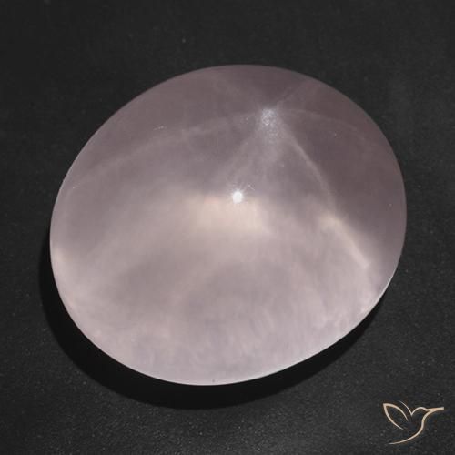 Cuarzo rosa estrella Rosado claro natural de 165.68 ct, Ovalada, Transparente