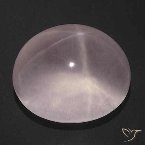 Cuarzo rosa estrella Rosado claro natural de 165.68 ct, Ovalada, Transparente