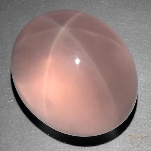 Cuarzo rosa estrella Rosado medio natural de 254.67 ct, Ovalada, Transparente