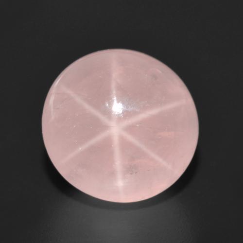 Cuarzo rosa estrella rosa natural de 8,71 ct, corte redondo, translúcido