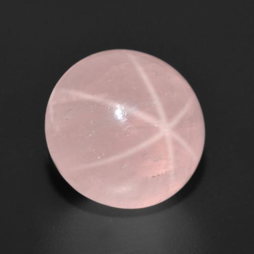Cuarzo rosa estrella rosa natural de 8,71 ct, corte redondo, translúcido