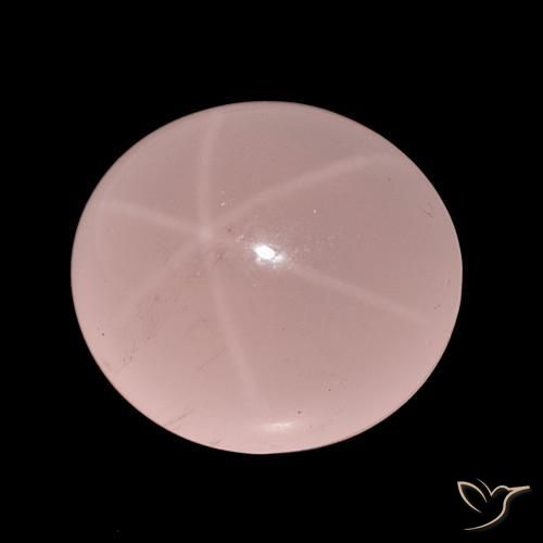 Cuarzo rosa estrella Tono rosado natural de 62.47 ct, Ovalada, Translúcido