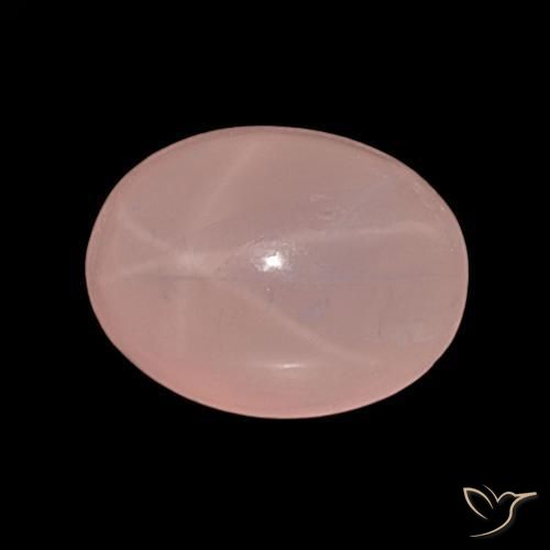 Cuarzo rosa estrella Rosado medio natural de 40.20 ct, Ovalada, Translúcido