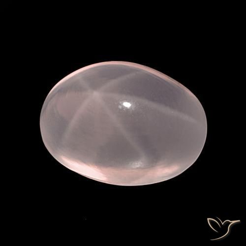 Cuarzo rosa estrella Rosado claro natural de 40.32 ct, Ovalada, Translúcido