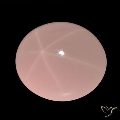 Cuarzo rosa estrella Rosado azulado natural de 129.84 ct, Ovalada, Translúcido