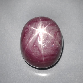 Rubí estrella rojo natural de 28,59 ct, corte óvalo, opaco