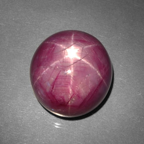 Rubí estrella rojo natural de 43,70 ct, corte óvalo, opaco