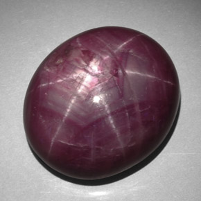 Rubí estrella rojo natural de 45,34 ct, corte óvalo, opaco