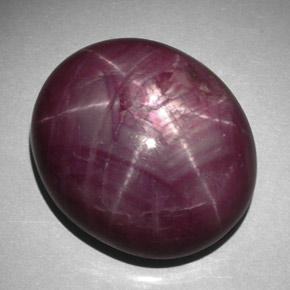 Rubí estrella rojo natural de 45,34 ct, corte óvalo, opaco