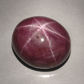 Rubí estrella rojo natural de 46,74 ct, corte óvalo, opaco
