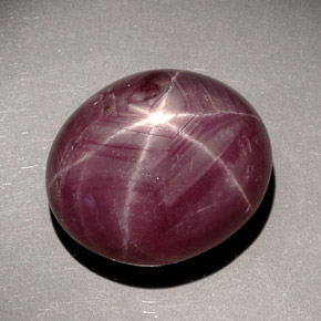 Rubí estrella rojo natural de 28,16 ct, corte óvalo, opaco