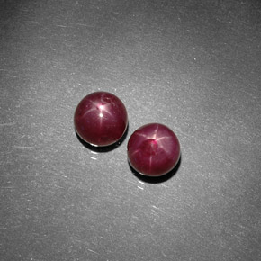 Gemas de rubí estrella rojo natural de  ct, corte redondo, opaco