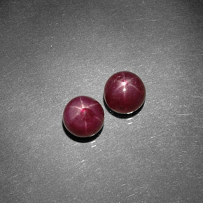Gemas de rubí estrella rojo natural de  ct, corte redondo, opaco