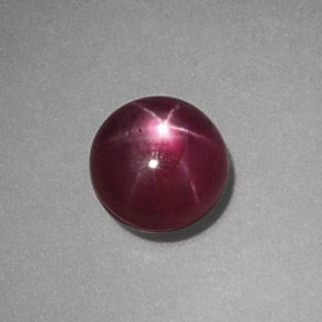 Rubí estrella rojo natural de 1,22 ct, corte redondo, opaco