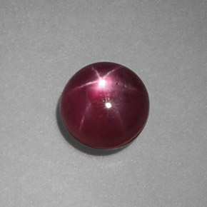 Rubí estrella rojo natural de 1,22 ct, corte redondo, opaco