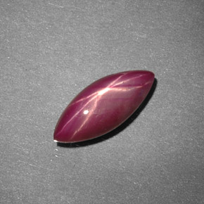 Rubí estrella rojo natural de 2,37 ct, marquesa, opaco