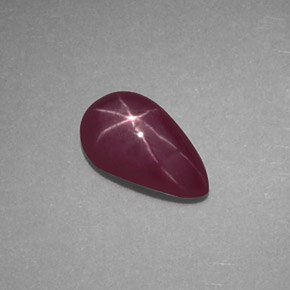 Rubí Estrella Rojo púrpura natural de 1.11 ct, En forma de pera, Opaco