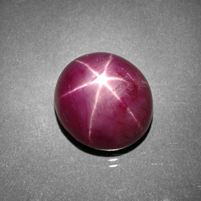 Rubí estrella rojo natural de 7,45 ct, corte óvalo, opaco