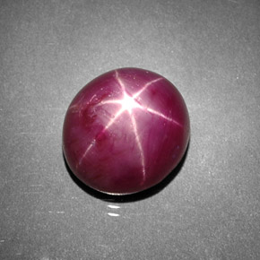 Rubí estrella rojo natural de 7,45 ct, corte óvalo, opaco