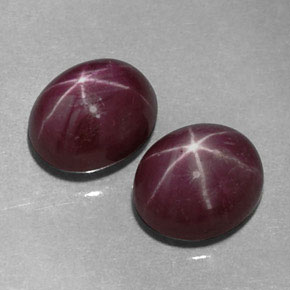 Gemas de rubí estrella rojo natural de  ct, corte óvalo, opaco