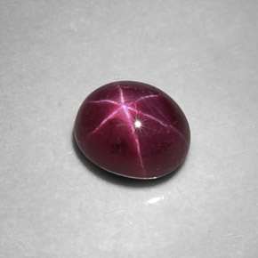Rubí Estrella Rojo púrpura natural de 1.54 ct, Corte Óvalo, Opaco