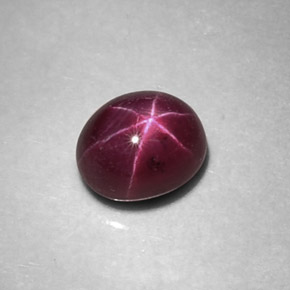Rubí Estrella Rojo púrpura natural de 1.54 ct, Corte Óvalo, Opaco