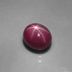 Rubí estrella rojo natural de 1,46 ct, corte óvalo, opaco