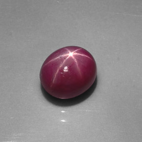 Rubí estrella rojo natural de 1,46 ct, corte óvalo, opaco