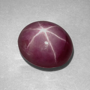 Rubí estrella rojo natural de 6,10 ct, corte óvalo, opaco