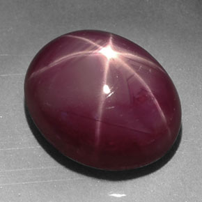 Rubí estrella rojo natural de 5,48 ct, corte óvalo, opaco