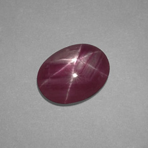 Rubí estrella rojo natural de 1,50 ct, corte óvalo, opaco