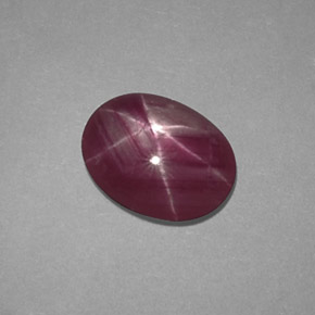 Rubí estrella rojo natural de 1,50 ct, corte óvalo, opaco